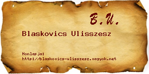 Blaskovics Ulisszesz névjegykártya